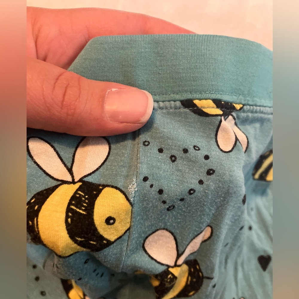 Little Sleepies Teal Bee Print Kids Pajama Set - Picture 4 of 6